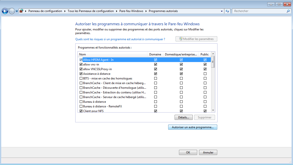 Configuration du firewall du PC pour l'utilisation du serveur TFTP 2