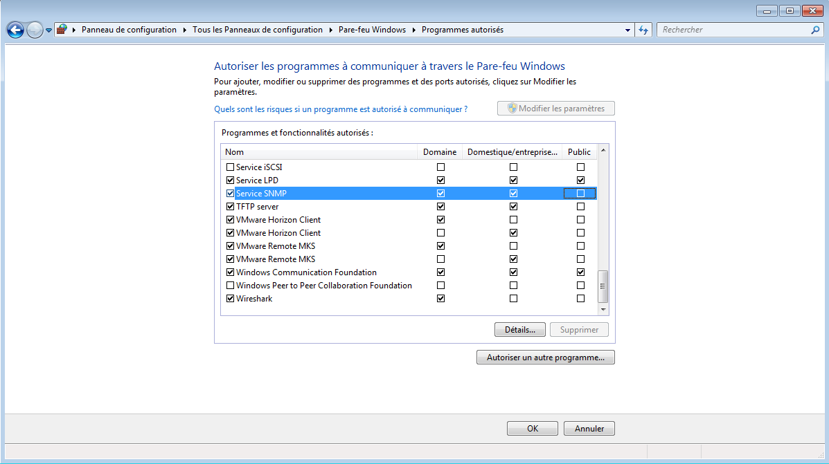 Configuration du firewall du PC pour l'utilisation du serveur TFTP 4