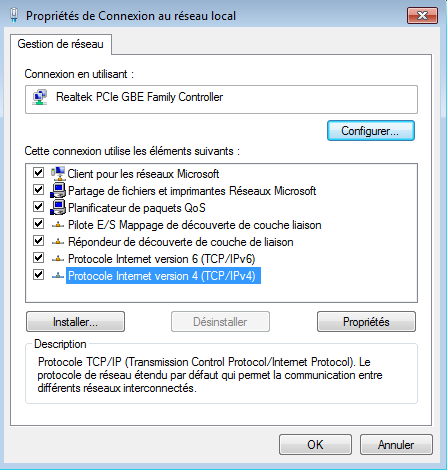 Paramétrage de l'adresse IP du PC 3